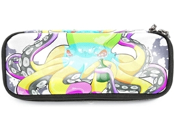 Organizador de maquiagem psicodélico de grande capacidade em formato de pó, ideal para escola, mesa, adultos e meninas.