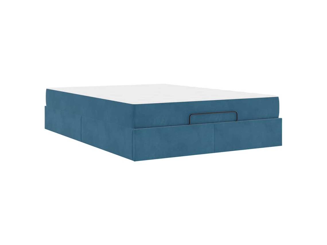 Conjunto 2 Cama Moderna Vidaxl Azul Veludo (160 X 200 Cm)