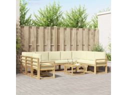 Vidaxl Conjunto De Sofás Para Exterior 10 Unid. Branco E Creme