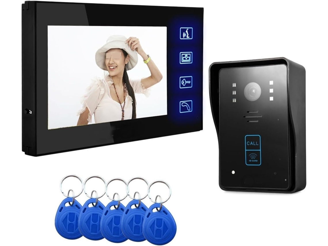 Interphone Vídeo Couleur Tft Lcd 7 Bidirecional com Rfid Afixação Clair Protection Contra SFUSHOS