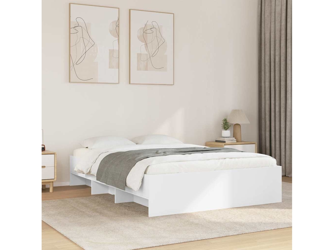 Vidaxl Estrutura De Cama 120x190 Cm Derivados De Madeira Branco