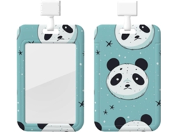 Porta-objetos Crachá com estampa de panda e cordão, suporte de plástico impermeável, ideal para enfermeiras e auxiliares de enfermagem.