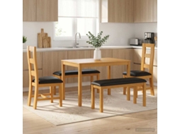 Vidaxl Conjunto De Sala De Jantar 5 Unid. Preto