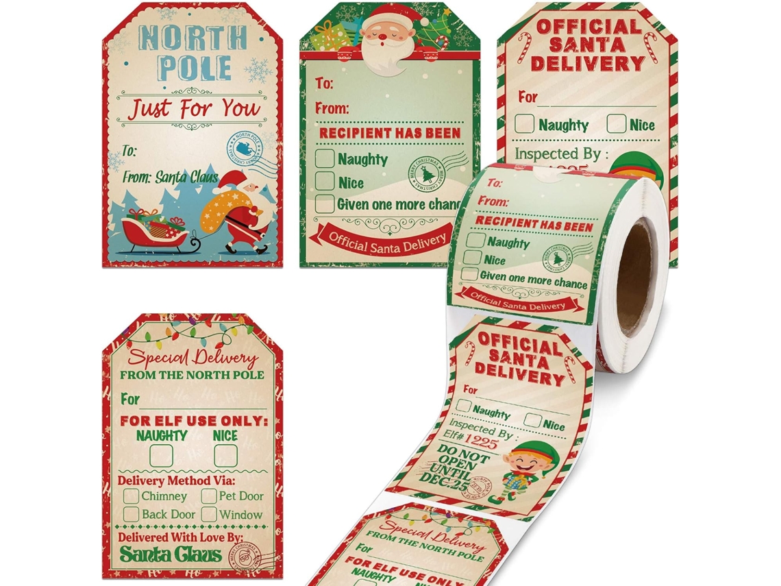200 Adesivos De Natal Com Motivo De Papai Noel Design Vintage Aquaforge