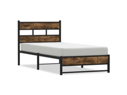 Bed Frame, Bed Frames Vidaxl Marrom Metal (90 X 200 Cm)