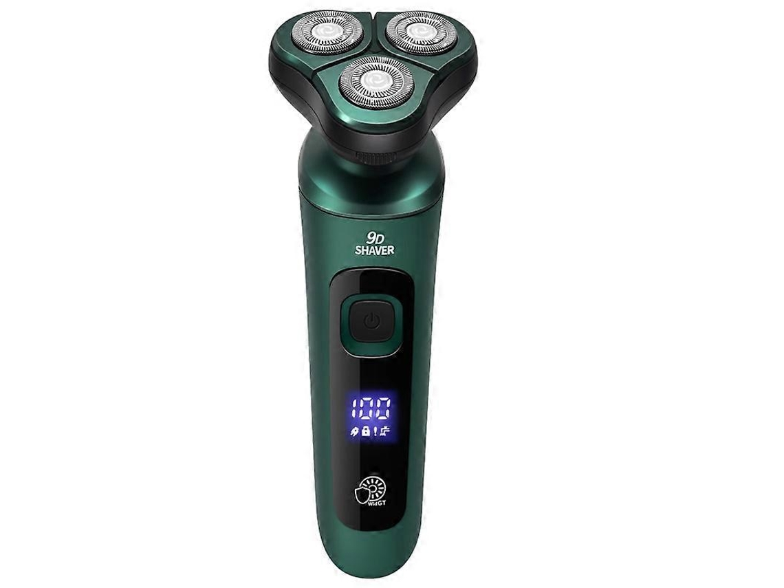 Barbeador Elétrico Inteligente, Display Lcd, 3 Cabeças Flutuantes, Recarga Usb