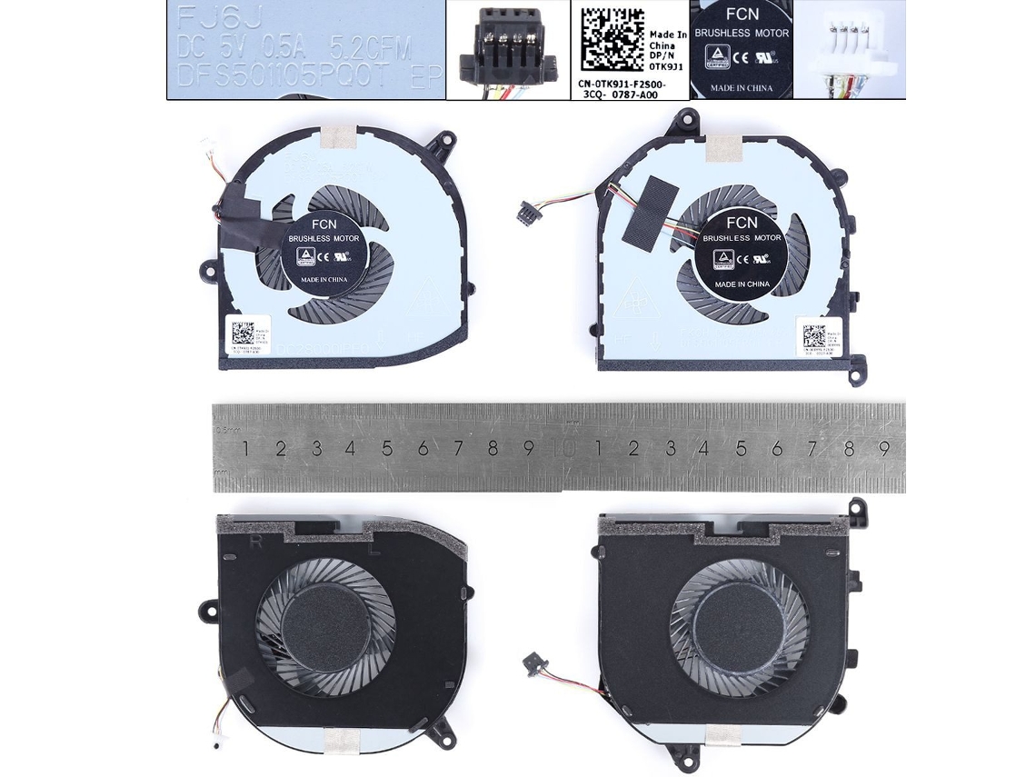Ventilador de notebook para Dell Xps15 9570 7590 M5530 M5540 P56flr,org Compativel