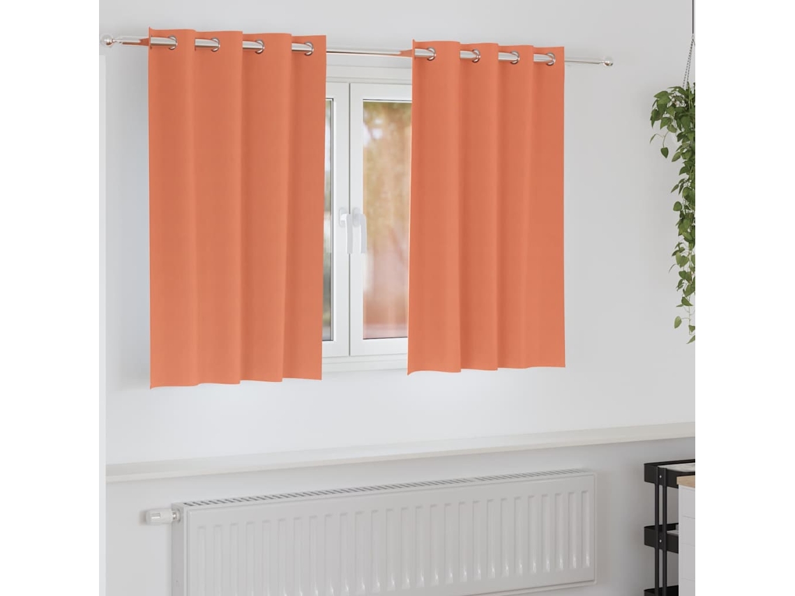 Vidaxl Cortinas Blackout Com Argolas 2 Unid. Terracota 140 X 140 Cm