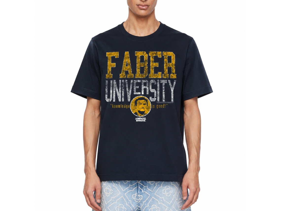 Rockinstone Animal House Movie Faber University Navy Adult T-shirt Size:xxxl