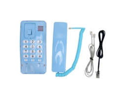 Telefone Fixo Retro Fio Parede Azul À Prova Água Poeira