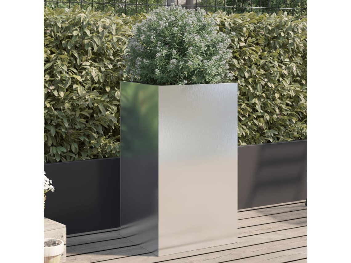 Vidaxl Vaso/floreira 42x38x75 Cm Aço Inoxidável Prateado