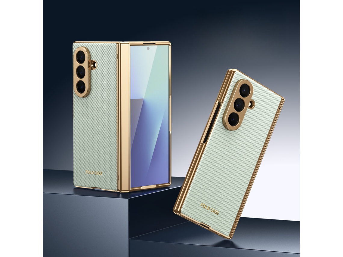 Capa Resistente Para Samsung Galaxy Z Fold 8 Uitra Com Protetor De Ecrã E Proteção De Dobradiça Integrados Ciano Hexinyigjly