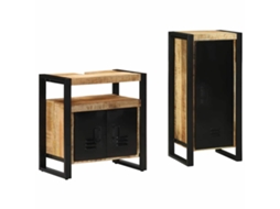 Vidaxl Conjunto De Móveis Para Banheiro 2 Pcs Madeira De Manga Maciça