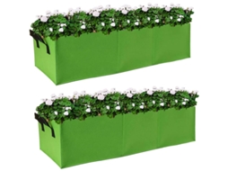 Sacolas De Crescimento De Plantas, Cama De Plantação Retangular De Têxtil Para Legumes E Flores Ao Ar Livre Verde