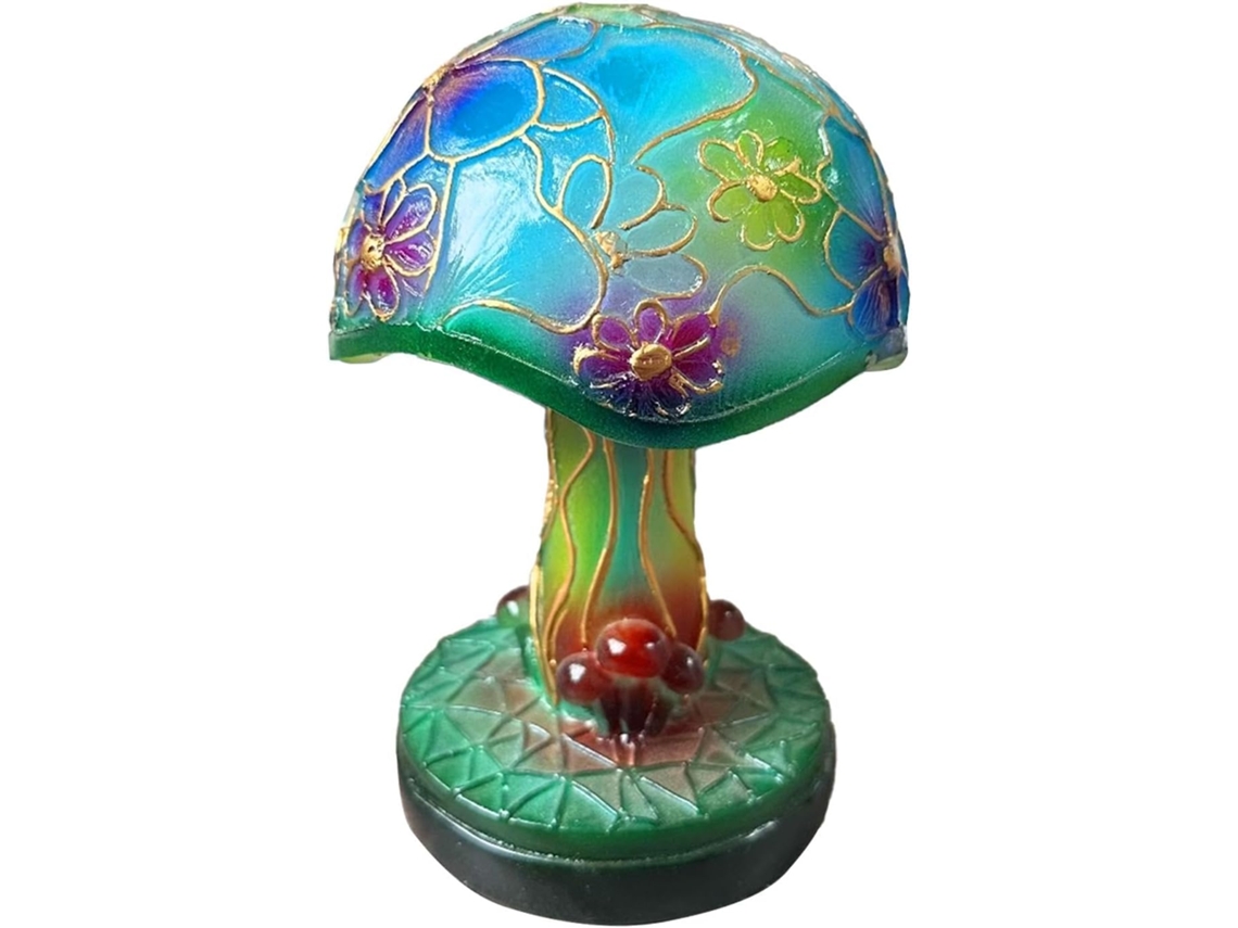 Abajur De Mesa Retrô Em Resina Pintura Colorida