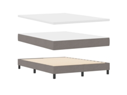 Conjunto 1 Cama Box Vidaxl Castanho-acinzentado Tecido (140 X 200 Cm)