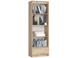 Estante De Madeira Laminada Com 1 Gaveta E 4 Prateleiras 60x180x35cm - Cor Carvalho Sonoma