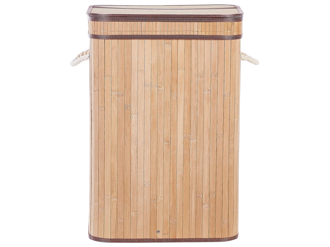 Canasta Decorativa Beliani Kalutara De Bambú Marrón 40x30x60