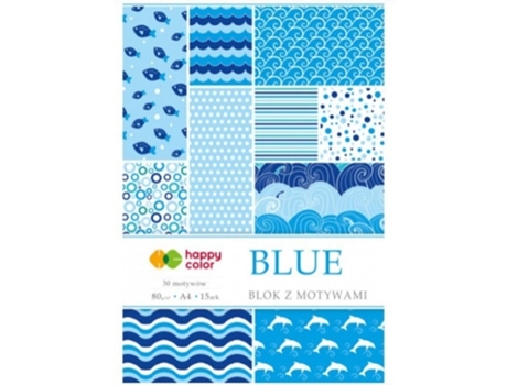 Bloco De Papel Com Design Azul, 15 Folhas Happy Color