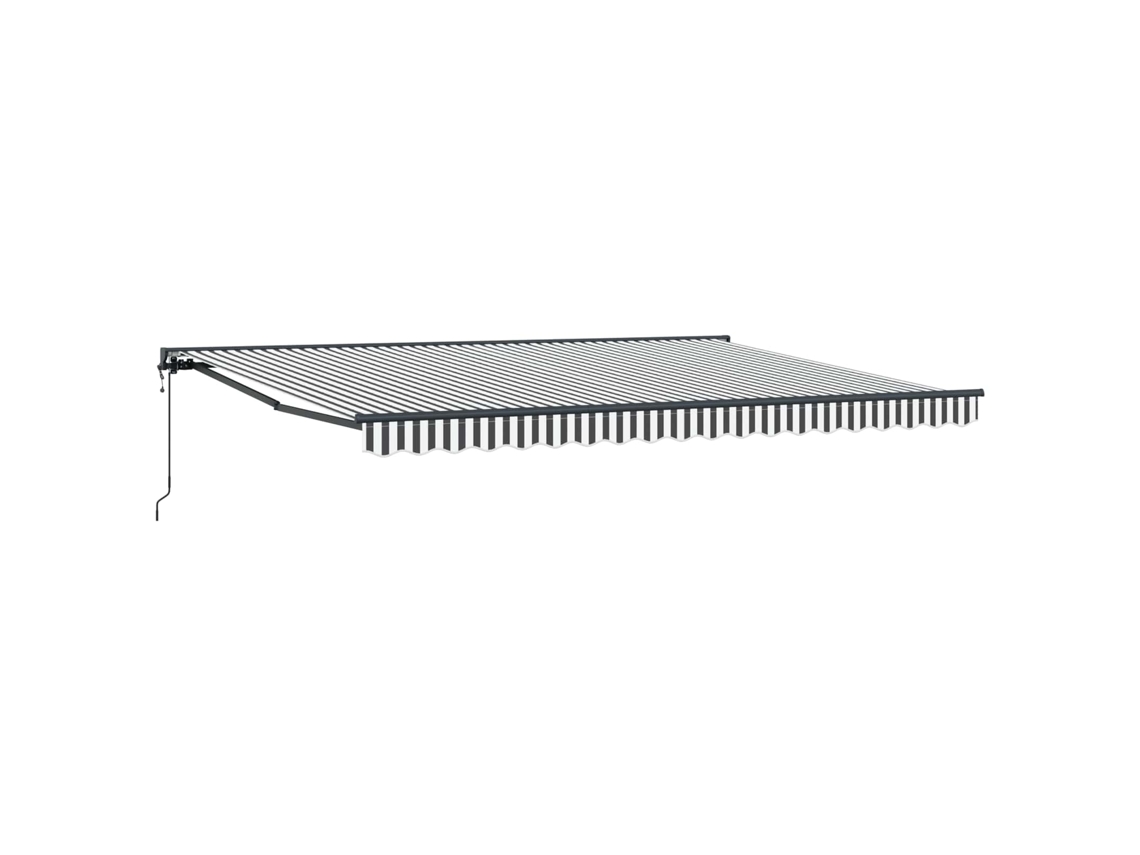 Vidaxl Toldo Retrátil Elétrico Antracite E Branco 4 × 3,5 M