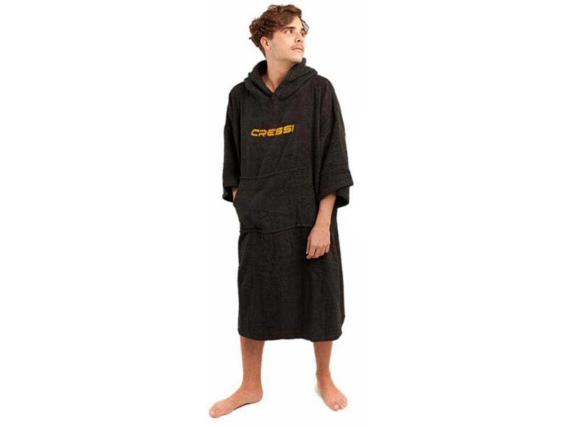Toalha Unisexo CRESSI Poncho Preto para Mergulho (Tamanho Único)