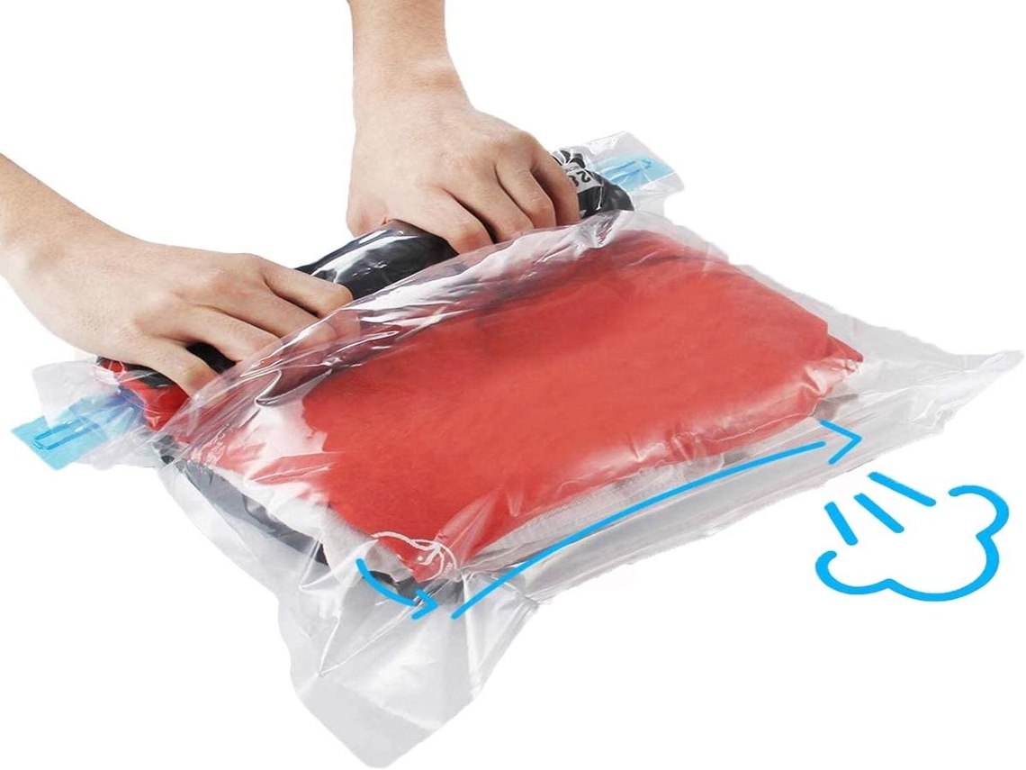 Sacos de Vácuo Lurelia 9 Un. Para Roupas, Edredons e Travesseiros, Reutilizável, Para Aspirador Economiza Espaço