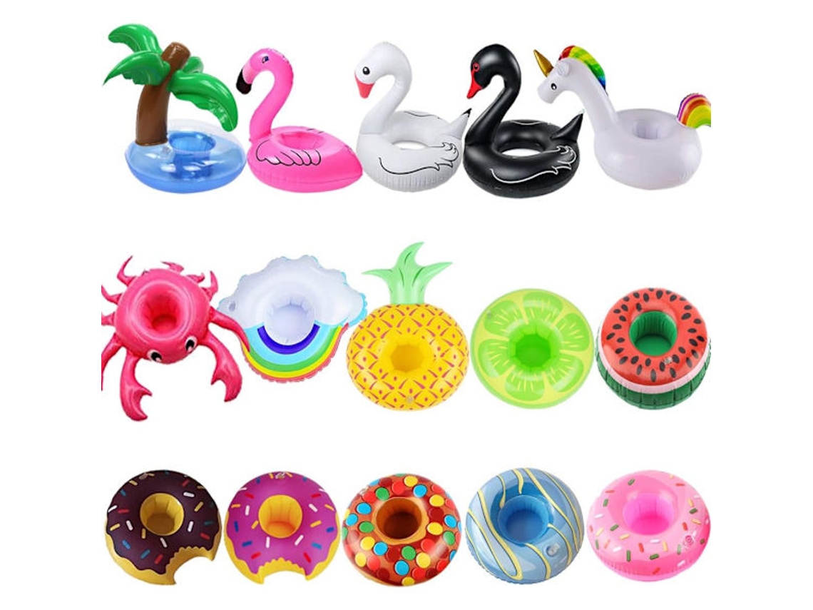 Porta-copos Infláveis, Pacote Com 15 Unidades, Boias Para Bebidas, Porta-copos Infláveis ​​em Formato De Flamingo Para Festas Na Piscina.