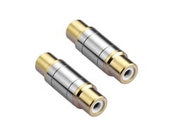 Conjunto de 2 Conectores RCA Fêmea para Vídeo e Áudio com Ouro AQUAFORGE