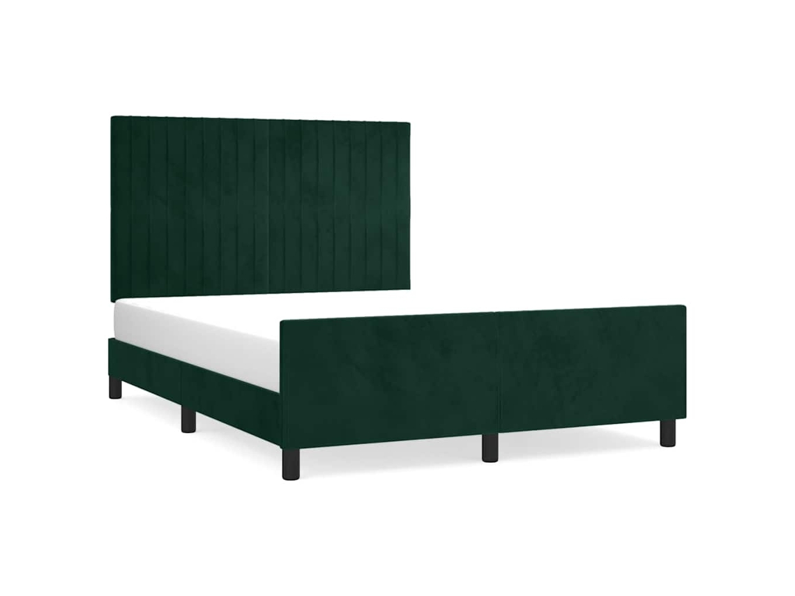 Estrutura de Cama Sem Colchão 140x200 Cm Veludo Verde escuro MAISON EXCLUSIVE