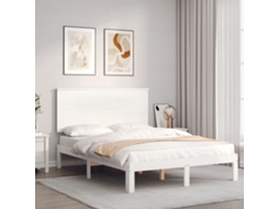 Vidaxl Cama Sem Colchão 120x200 Cm Madeira de Pinho Maciça Branco