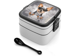 Marmita Bento Lancheira De Camada Dupla Com Colher E Alça, À Prova De Vazamentos, Tudo Em Um, Ideal Para Adultos, Copos