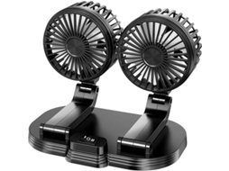 Ventilador De Carro Com Cabeça Dupla Ajustável Em 360°, Alimentado Por Usb, Ventilador De Resfriamento Para Painel E