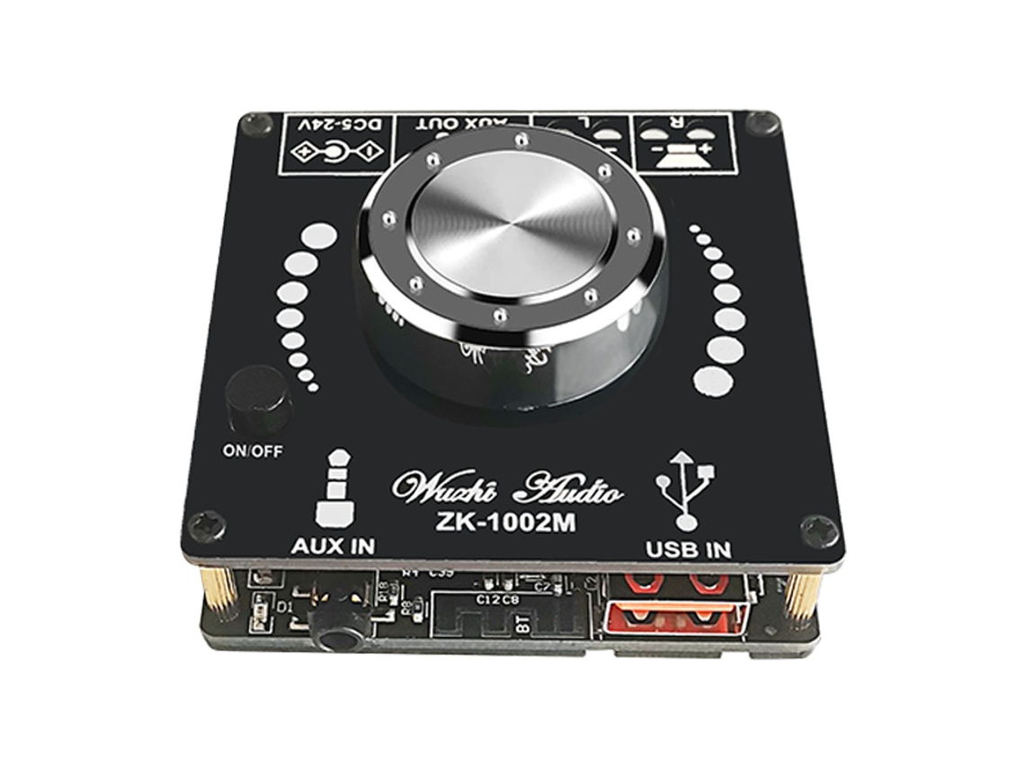 Amplificador De Áudio Estéreo Zk-1002m 100w+100w Compatível Com Bluetooth 5.0 Para Home Theater Com Entradas Aux E Usb.
