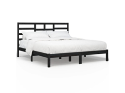 Bed Frame, Bed Frames Vidaxl Preto Madeira (200 X 200 Cm)