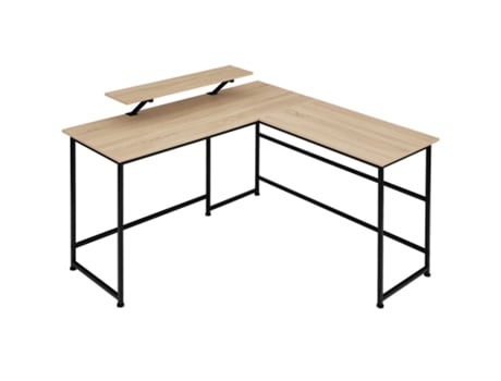 Mesa De Escritório Melrose TECTAKE (Madeira Industrial Clara - Madeira mdf - 130 x 140 x 76.5 cm)