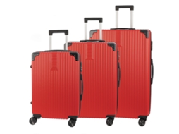 Conjunto De 3 Malas Trolley, Em Material Leve Abs De Alta Resistência Com Cantos Reforçados. Fechadura Numérica E 4 Rodas Duplas Removíveis 360°. Dam