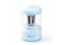 Porta-lápis elétrico transparente, porta-lápis automático com botão de pressão, porta-lápis automático portátil para estudantes.