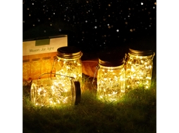 4 Luminárias Solares de Jardim, 20 LEDs, Luminárias Solares Externas, Brilvibera à Prova d'Água