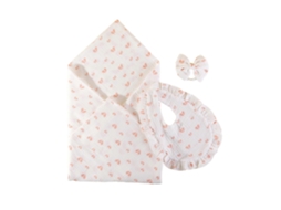 Conjunto Presente Para Recém Nascido Com Capa, Bandana, Babadores E Laço, Capa Bebê Com Babadores E Conjunto Presente Para Bebê Chá,