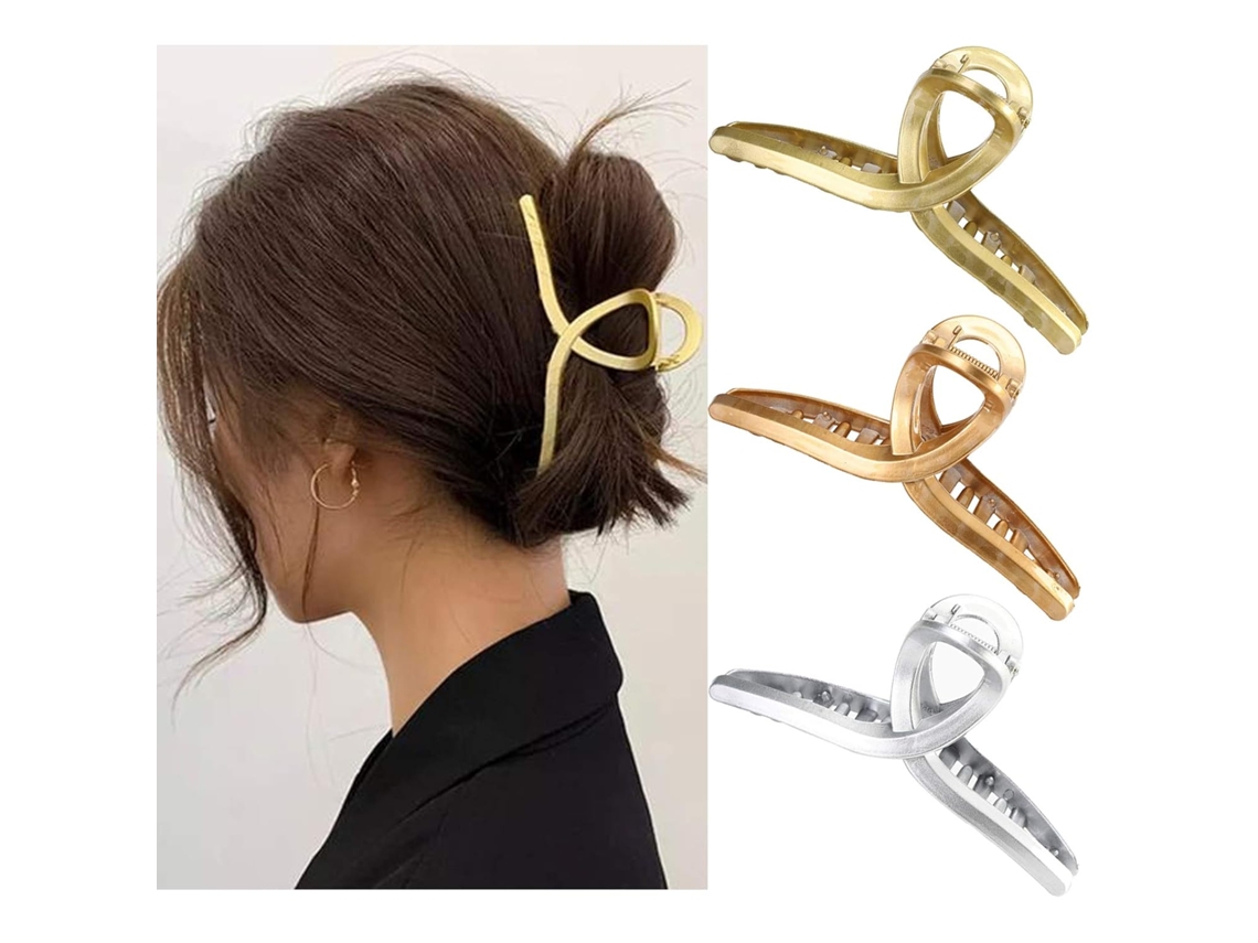 Presilhas de Grampos de Mandíbula de Cabelo de Garra 3 Peças Presilhas de Grampo de Cabelo Sem Deslizamento para Mulhers Meninas Presilhas JEDBESETZT