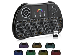 Teclado Gamer Com Touchpad, Controle Remoto, Iluminação E Conexão Sem Fio 2.4g Para Pc, Mac E Smart Tv