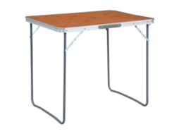 Vidaxl Mesa De Campismo Dobrável Com Estrutura Metal 80x60 Cm