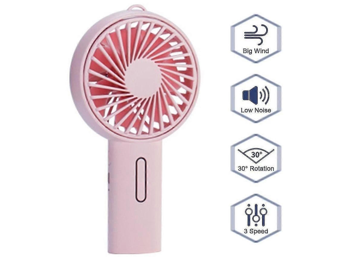 Ventilador Portátil De Mão, Mini Ventilador De Mão Com Carregamento Usb, Rosa.