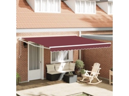 Vidaxl Toldo Retrátil Automático 400x300 Cm Bordô