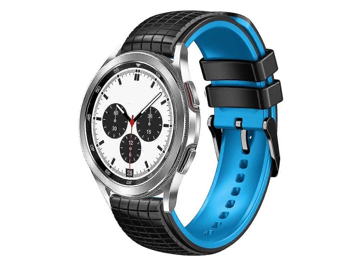 Pulseira De Silicone Bicolor Com Malha De 20 Mm