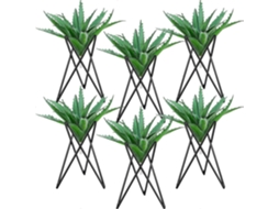 Rebe 6 Portavasos de Metal Negro para Plantas Aéreas, Estantes de Mesa para Hogar, Oficina Y Decoración de Bodas