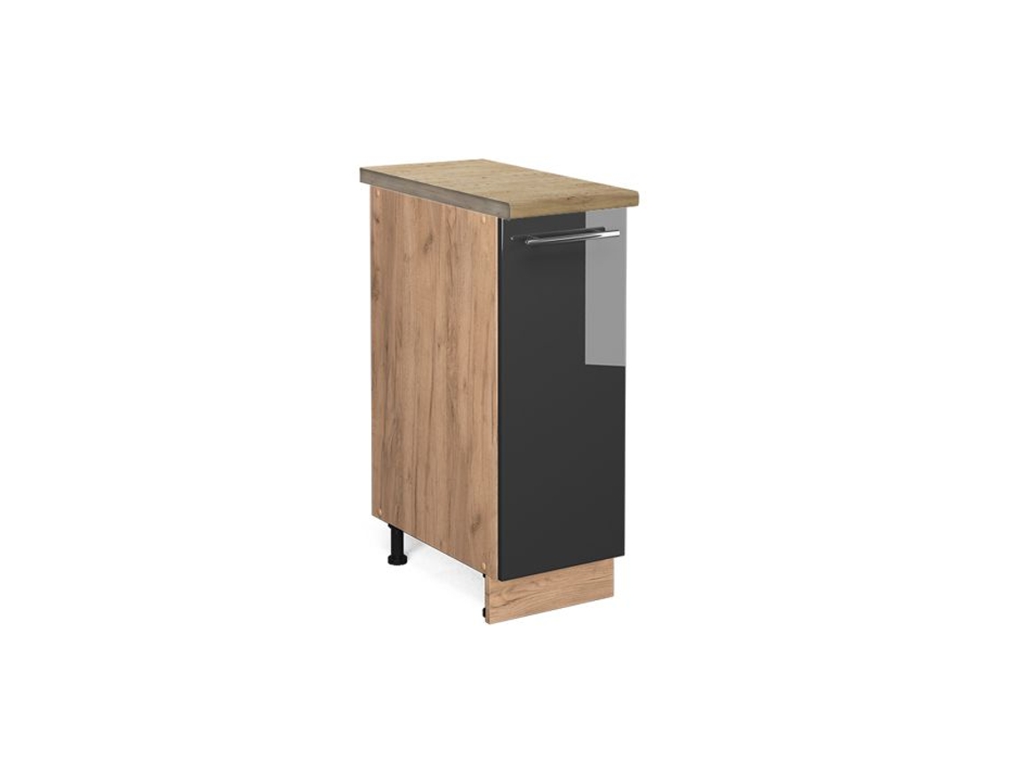 Móveis de cozinha Fame-Line, 30 cm, Carvalho PT, Antracite alto brilho, Vicco
