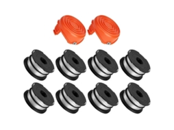 8 Carretéis De Substituição 2 Tampas De Carretel Para Cortador De Grama Black Decker Gh750 Gh710 Gh700, Df-065-bkp Rc-065-pa