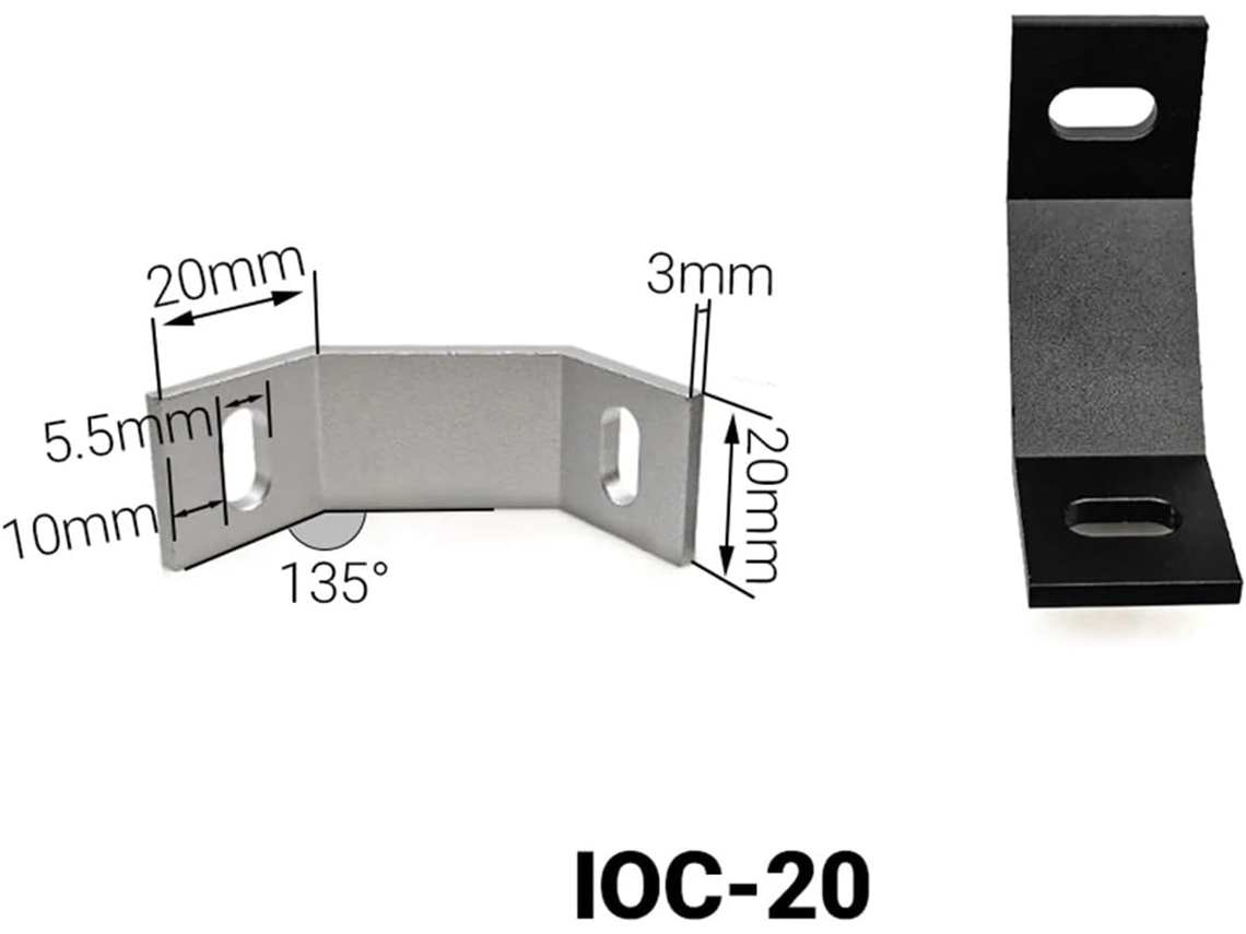 Conjunto De 4 Conectores Suporte Canto Interno Externo 20 40 60 80mm Para Estruturas Mesas Com Perfil Alumínio Extrudado