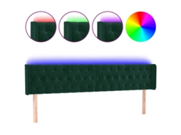 Cabeceira de Cama com Luzes Led Veludo Verde Escuro MAISON EXCLUSIVE (183x16x78 cm)